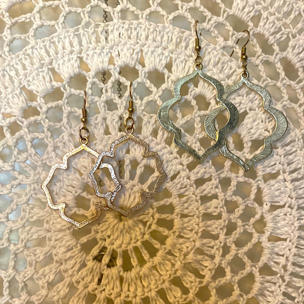 Gold Colored Abstract Earrings